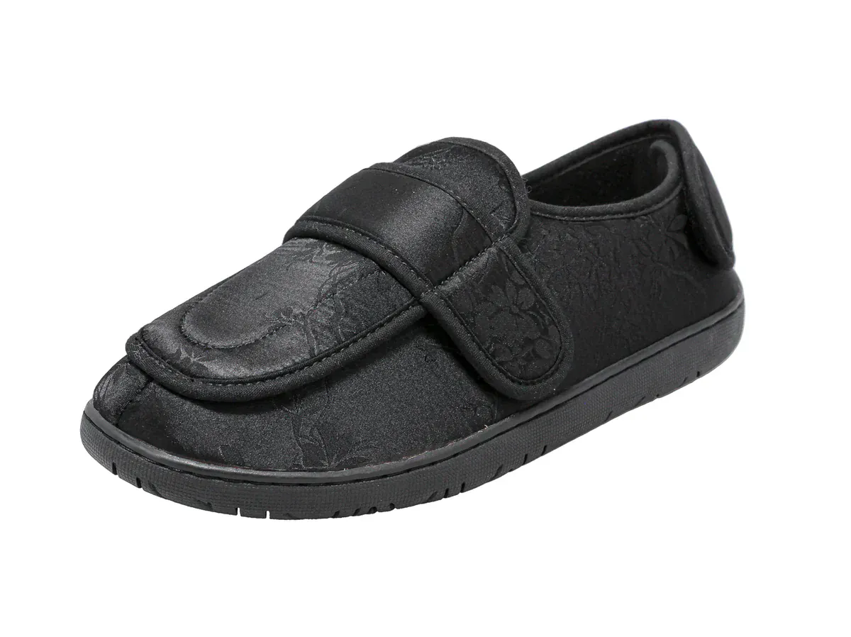 Foamtreads Women's Physician 2 Slippers- Black Satin - Image 2
