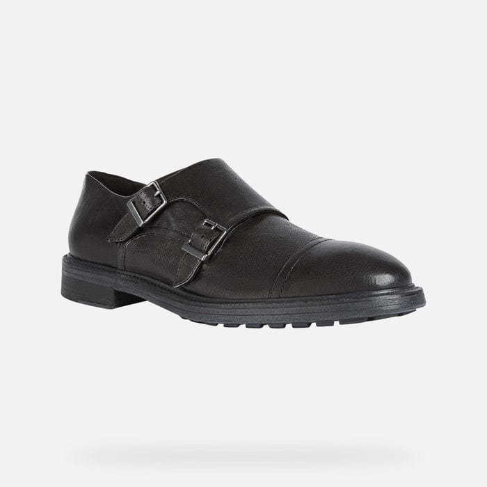 Geox Men's Aurelio Monk Strap Dress Shoes- Black - Image 3