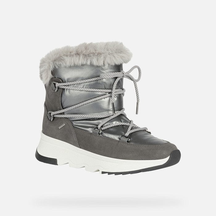 Geox Women's Falena Leather Winter Boots- Dark Grey - Image 2