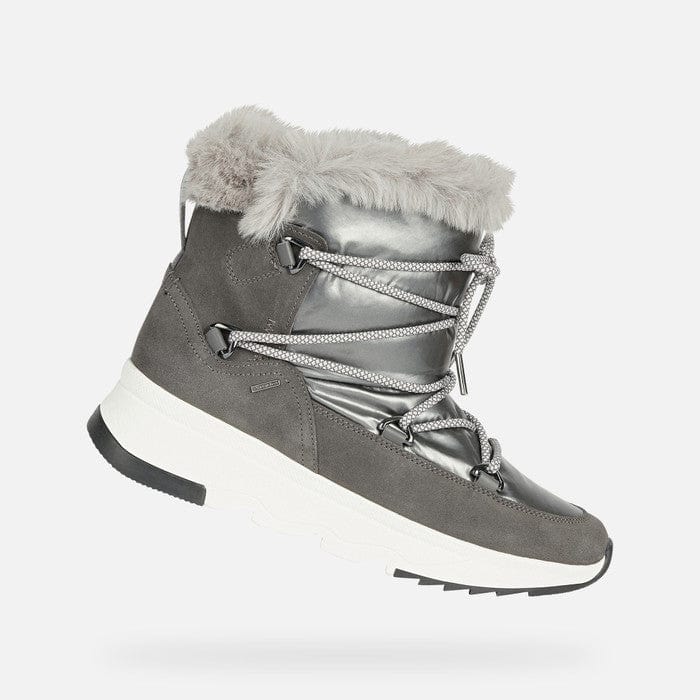 Geox Women's Falena Leather Winter Boots- Dark Grey - Image 3