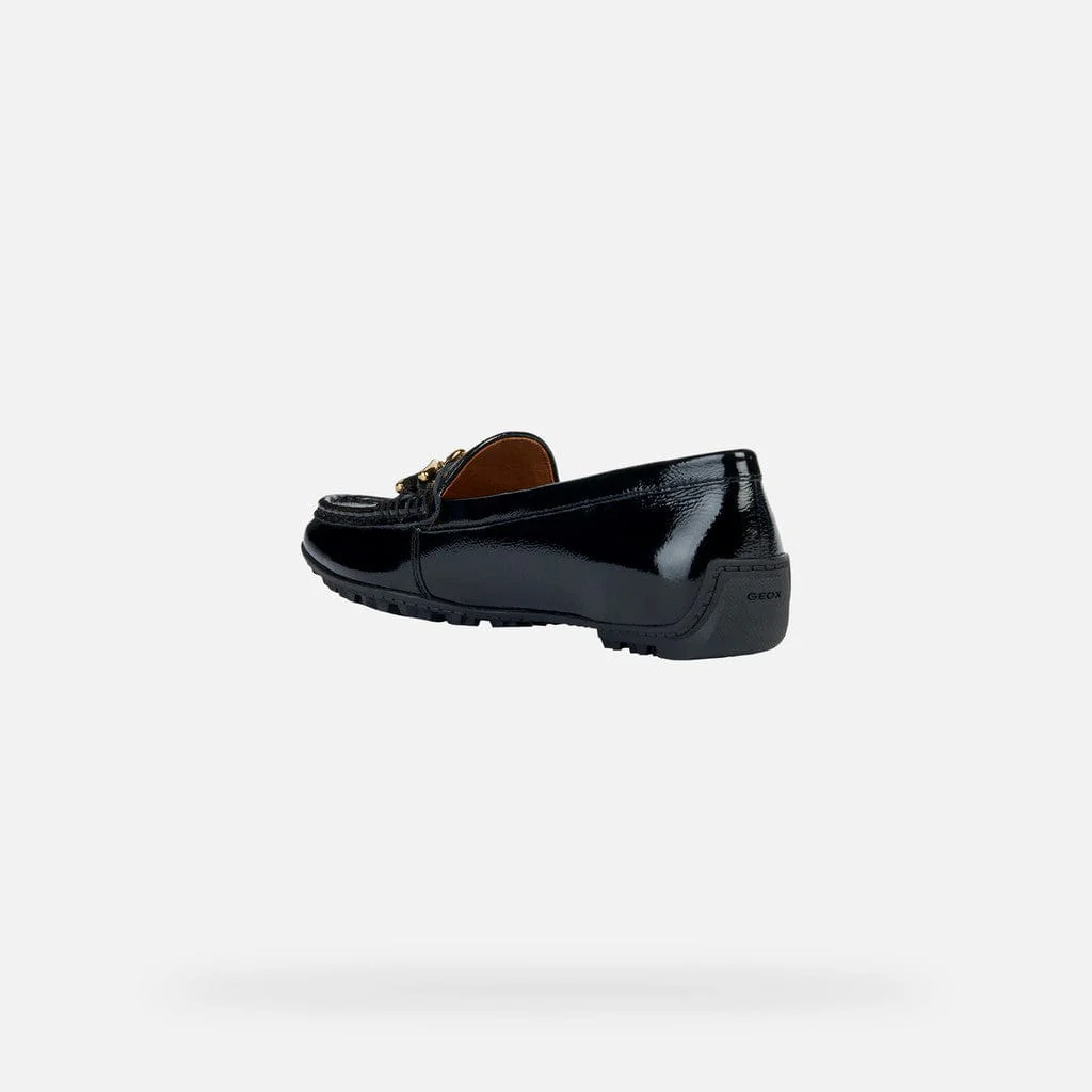 Geox Women's Kosmopolis Loafers- Black Patent - Image 4