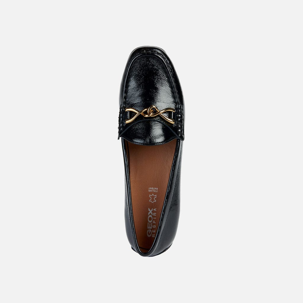 Geox Women's Kosmopolis Loafers- Black Patent - Image 5