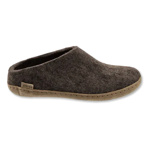 Glerups Open Heel Slippers- Brown