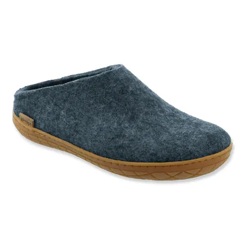 Glerups Rubber Sole Open Heel Slippers- Denim - Image 2