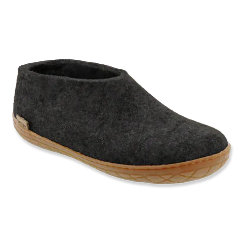 Glerups Rubber Sole Shoe Slippers- Charcoal - Image 2