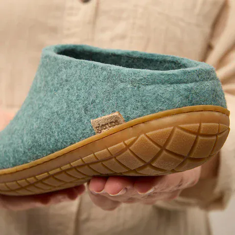 Glerups Rubber Sole Open Heel Slippers- North Sea - Image 6