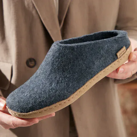 Glerups Open Heel Slippers- Denim - Image 5