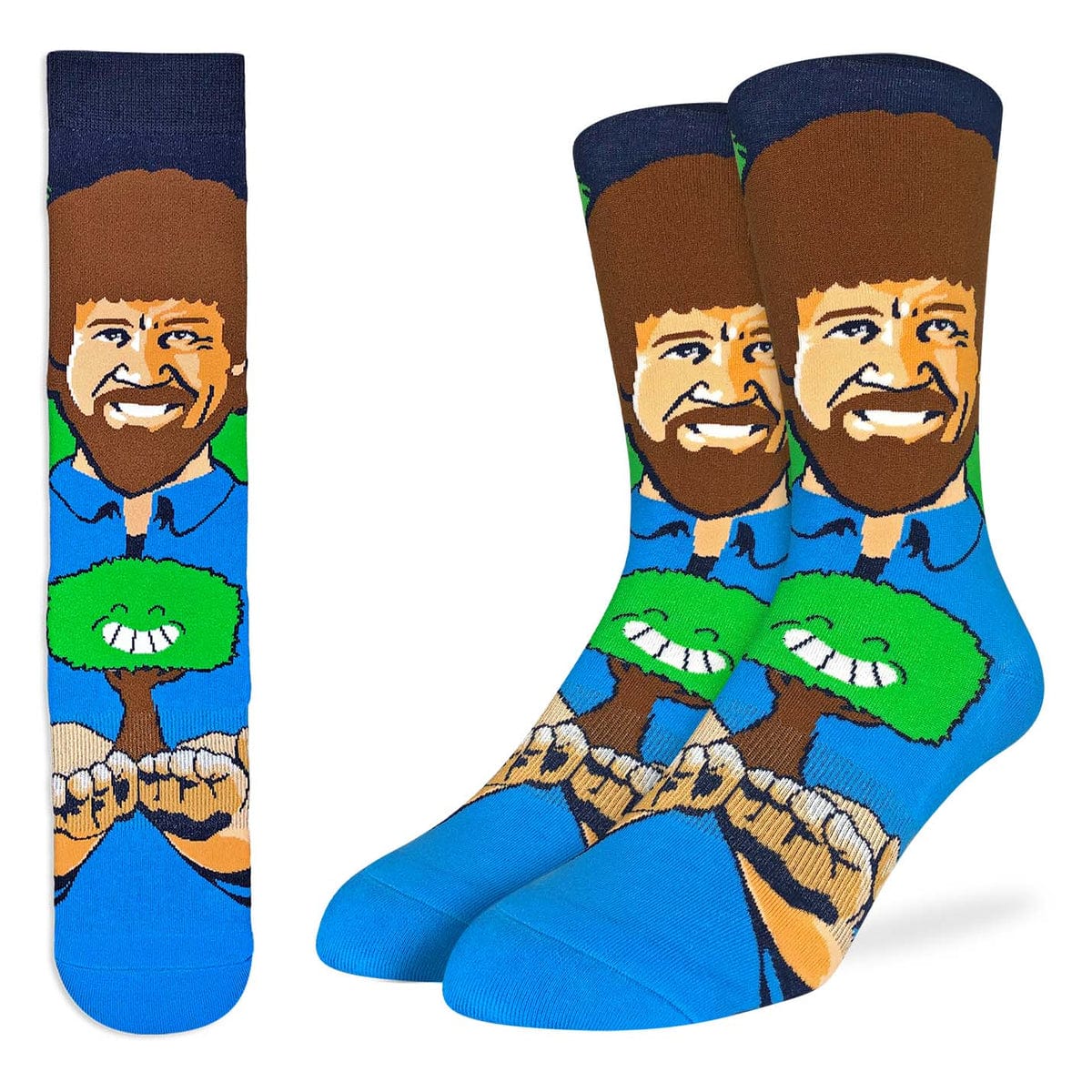 Good Luck Sock Men's Active Fit Socks- Bob Ross Happy Little Tree