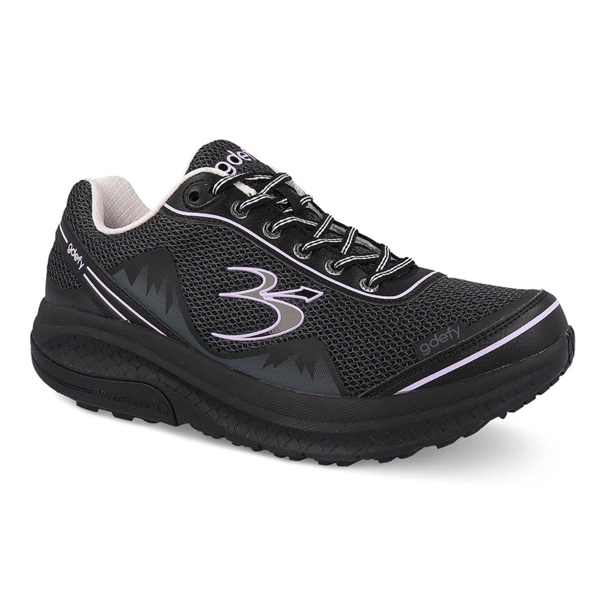 Gravity Defyer Women's Mighty Walk Athletic Shoes- Black/ Purple