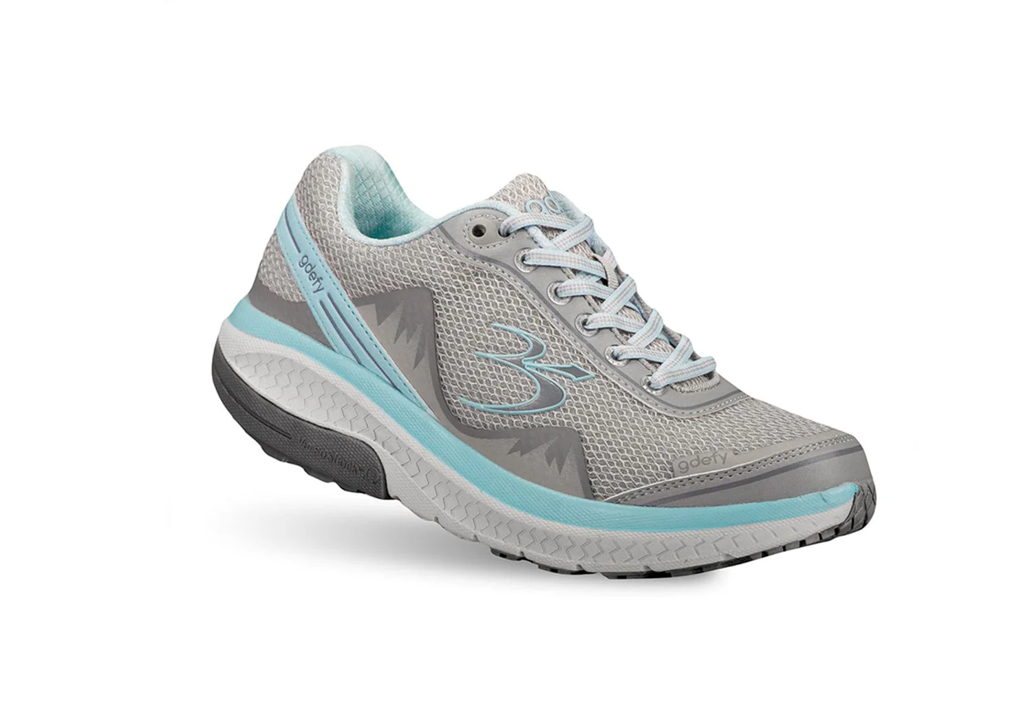 Gravity Defyer Women's Mighty Walk Athletic Shoes- Grey/ Blue - Image 3