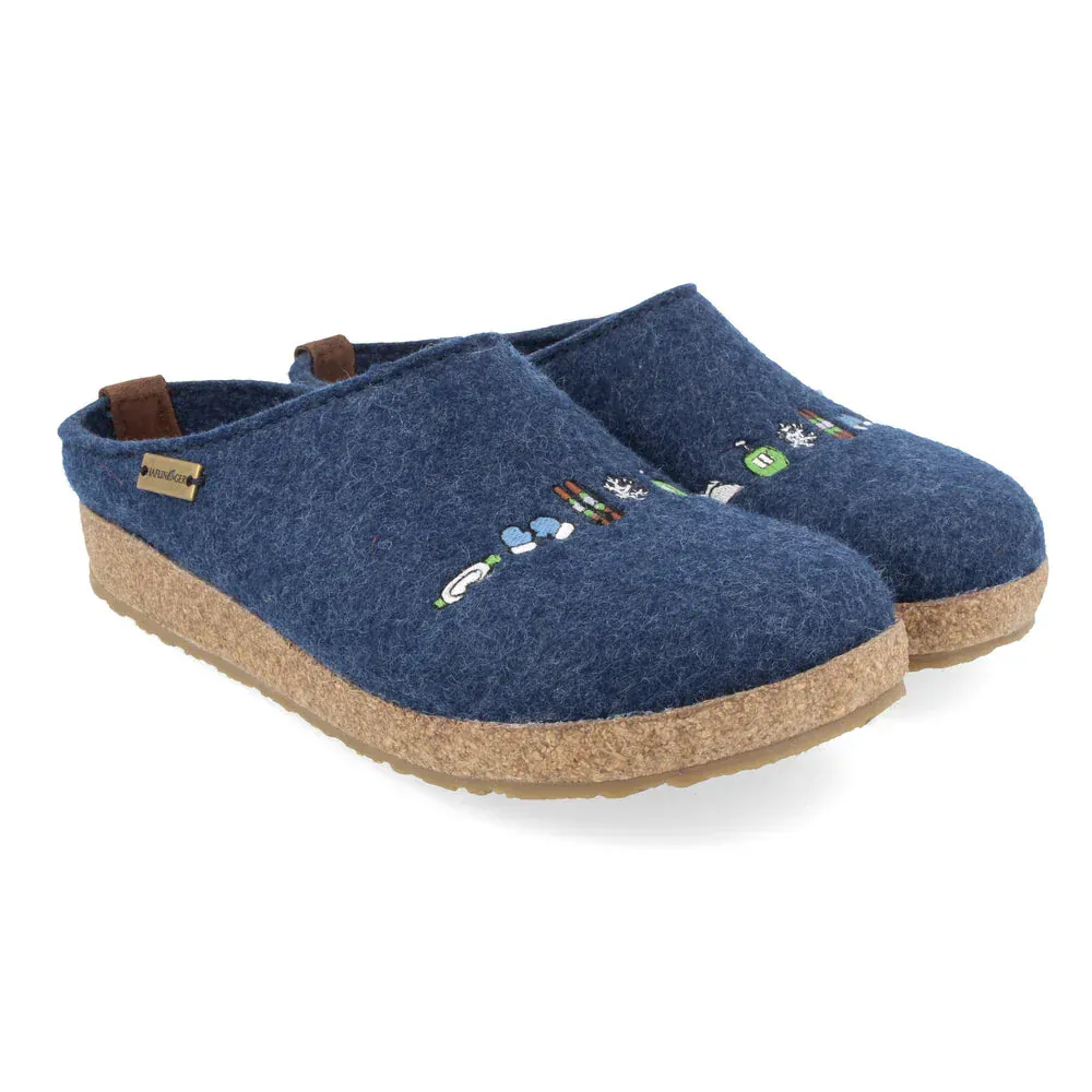 Haflinger Unisex Grizzly Ski Slippers- Jeans