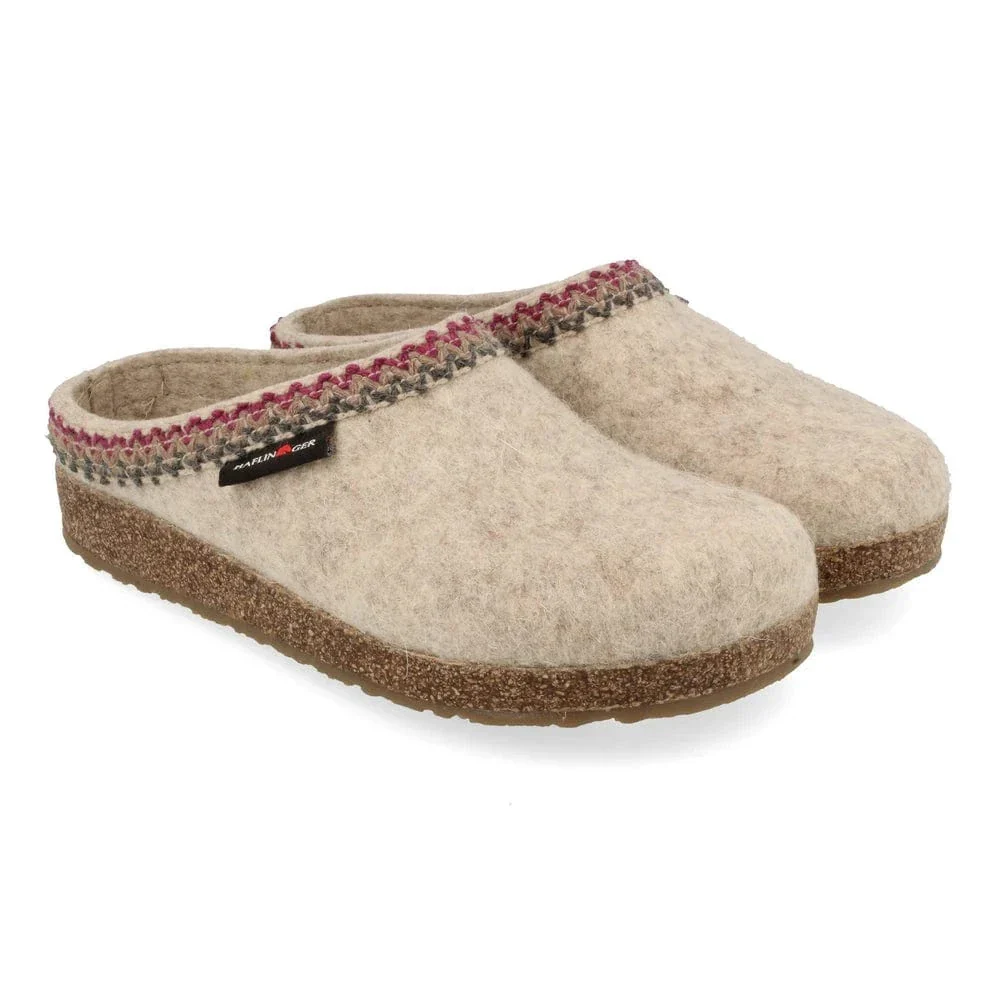Haflinger Unisex Zig Zag Slippers- Tan