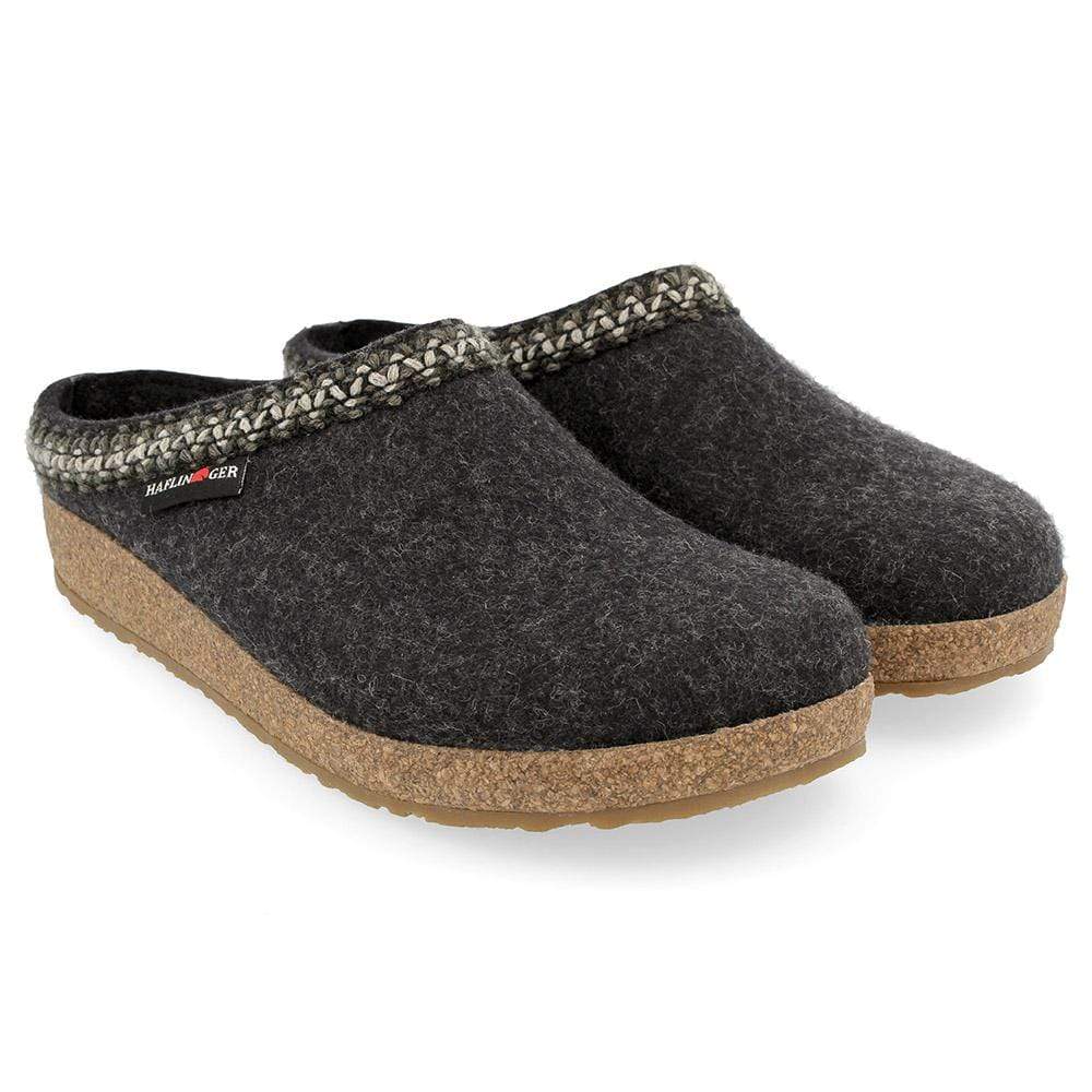 Haflinger Unisex Zig Zag Slippers- Charcoal
