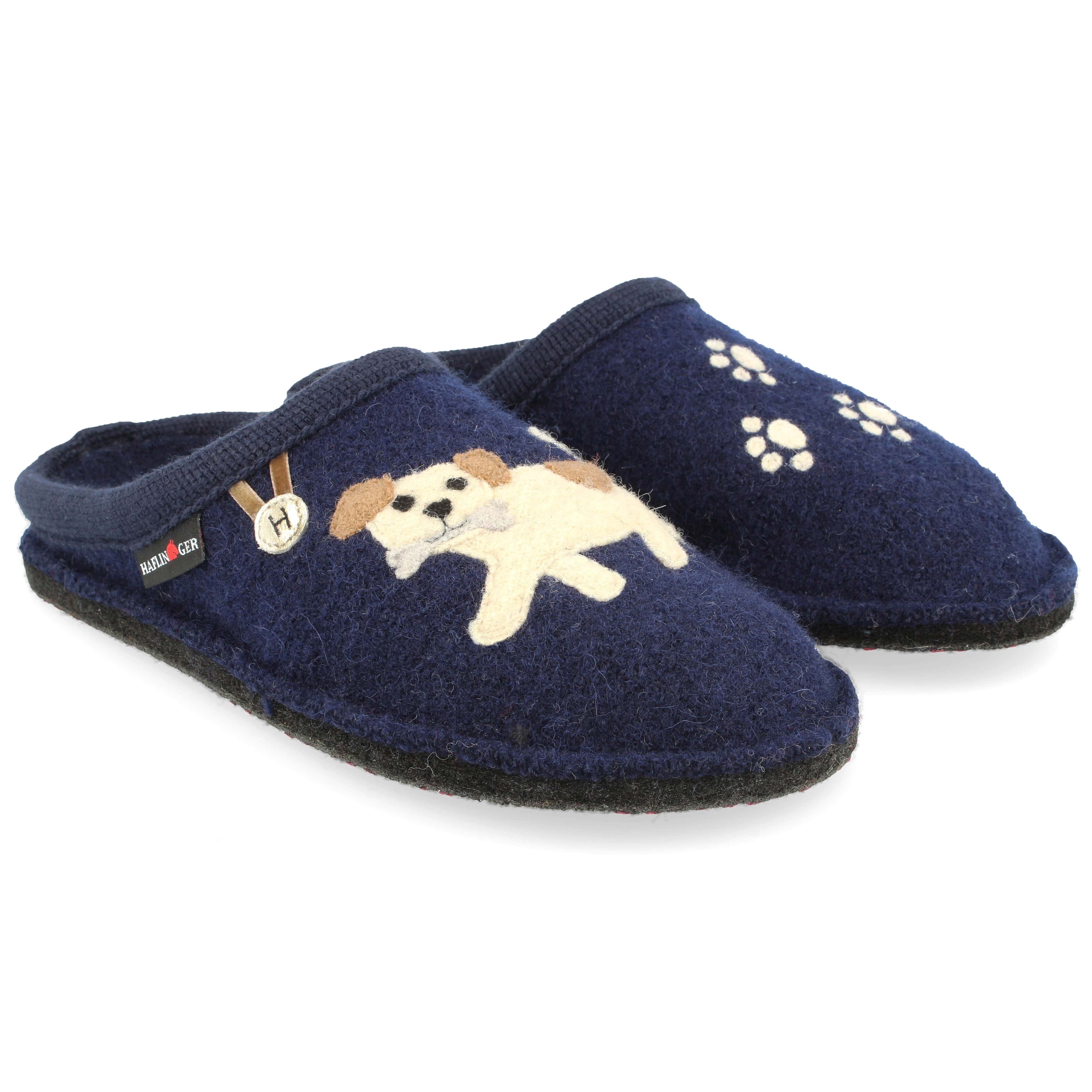 Haflinger Women's Flair Fido Slippers- Navy