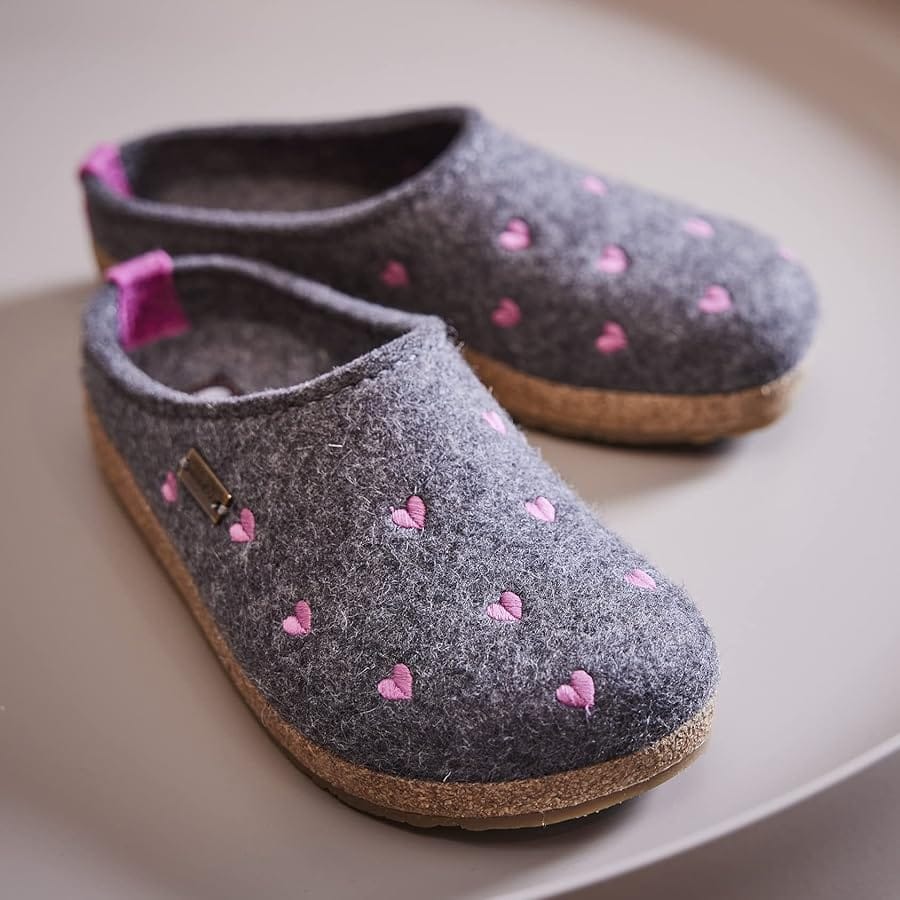 Haflinger Women's Cuoricino Slippers- Grey - Image 3