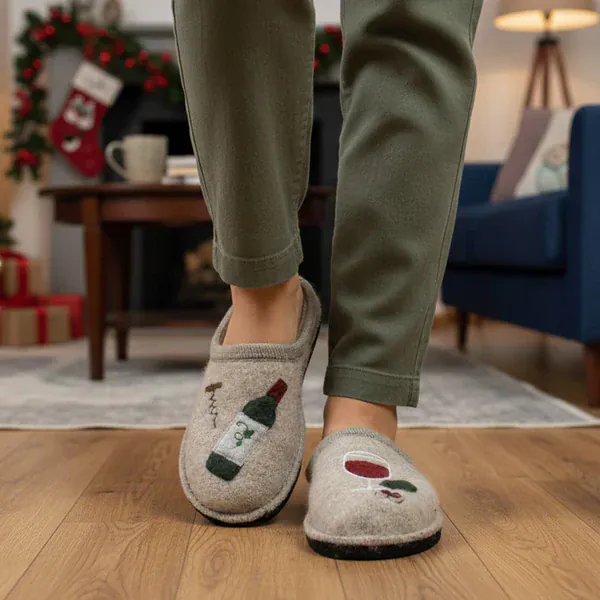 Haflinger Women's Wine Time Slippers- Beige - Image 5