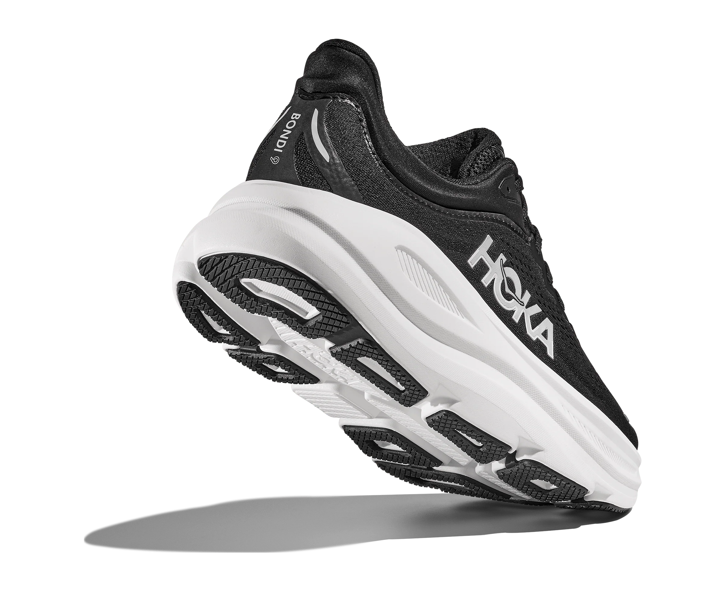 Hoka Men's Bondi 9 Running Shoes- Black/ White - Image 6