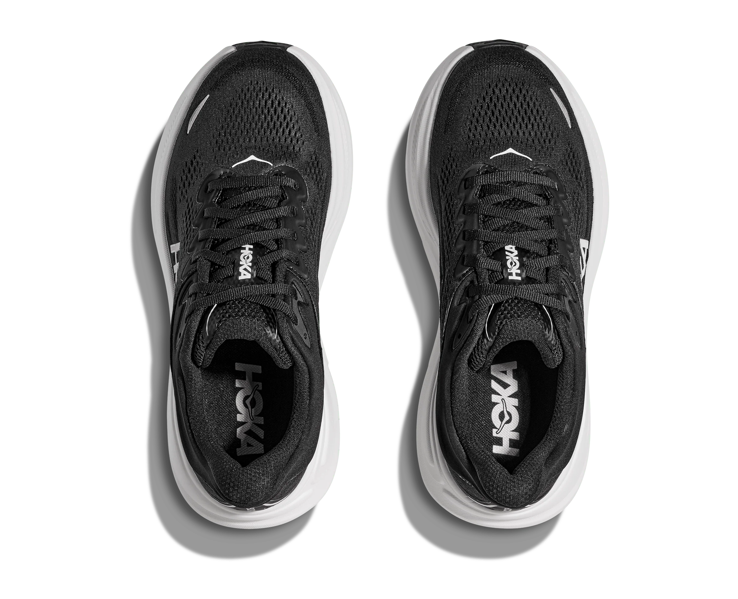 Hoka Men's Bondi 9 Running Shoes- Black/ White - Image 8