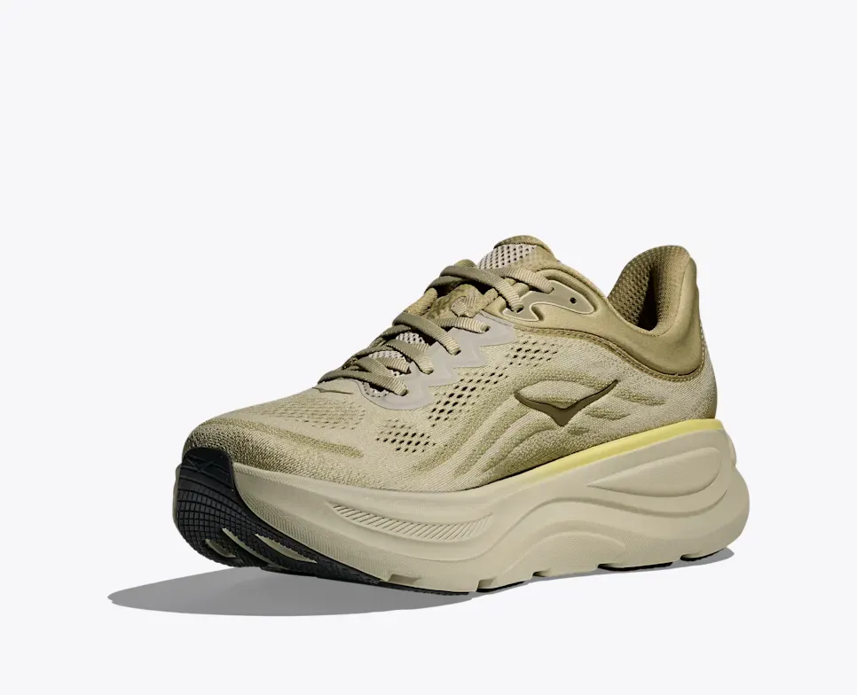 Hoka Men's Bondi 9 Running Shoes- Grassland/ Oyster Mushroom - Image 3