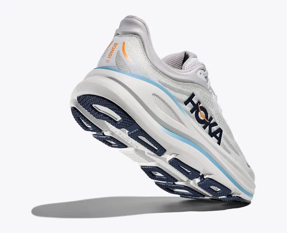 Hoka Men's Bondi 9 Running Shoes- Stardust/ Cosmic Grey - Image 3