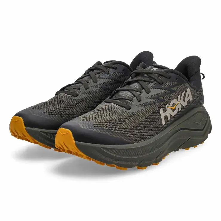 Hoka Men's Challenger 8 Gore-Tex® Trail Running Shoes- Asphalt Grey/ Varsity - Image 3