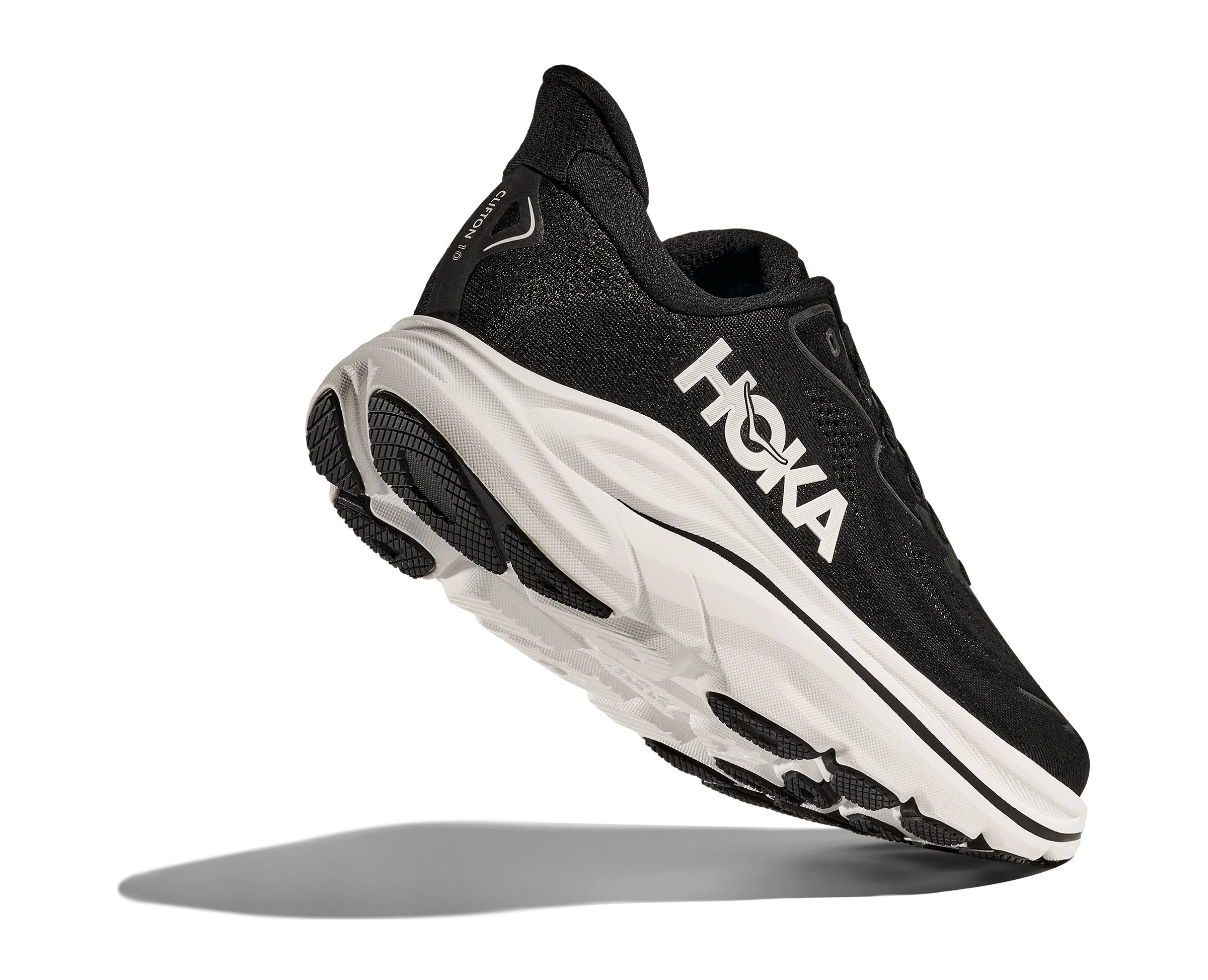 Hoka Men's Clifton 10 Running Shoes- Black/ White - Image 4