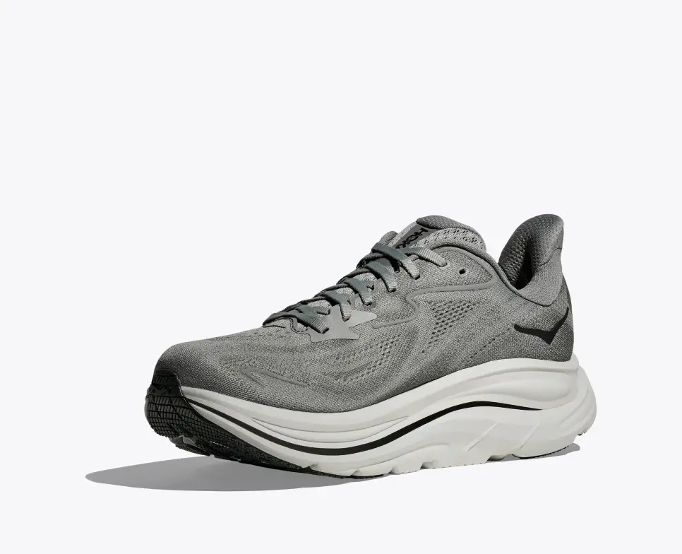 Hoka Men's Clifton 10 Running Shoes- Galactic Grey/ Asteroid - Image 2