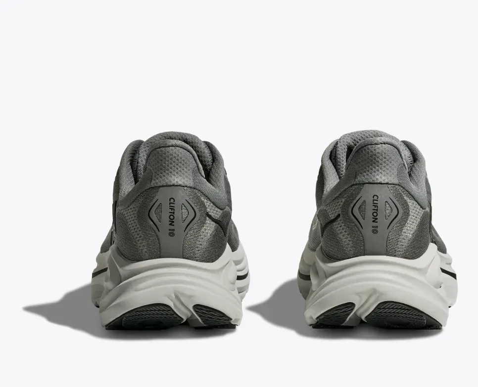 Hoka Men's Clifton 10 Running Shoes- Galactic Grey/ Asteroid - Image 5