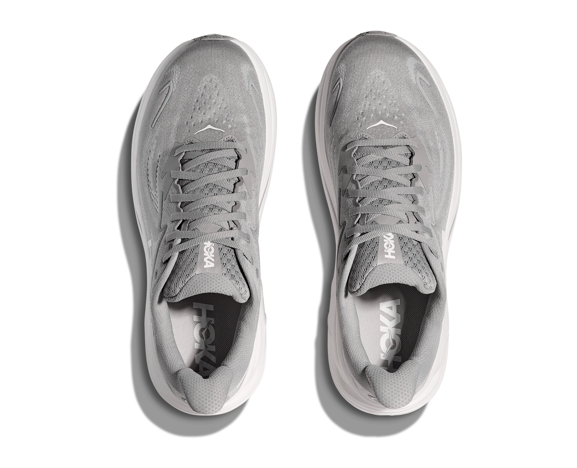 Hoka Men's Clifton 10 Running Shoes- Stellar Grey/ Stardust - Image 2