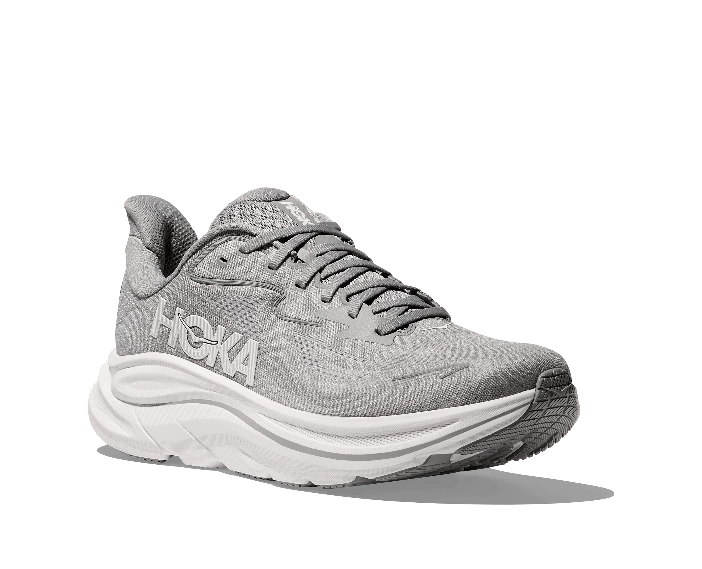 Hoka Men's Clifton 10 Running Shoes- Stellar Grey/ Stardust - Image 6