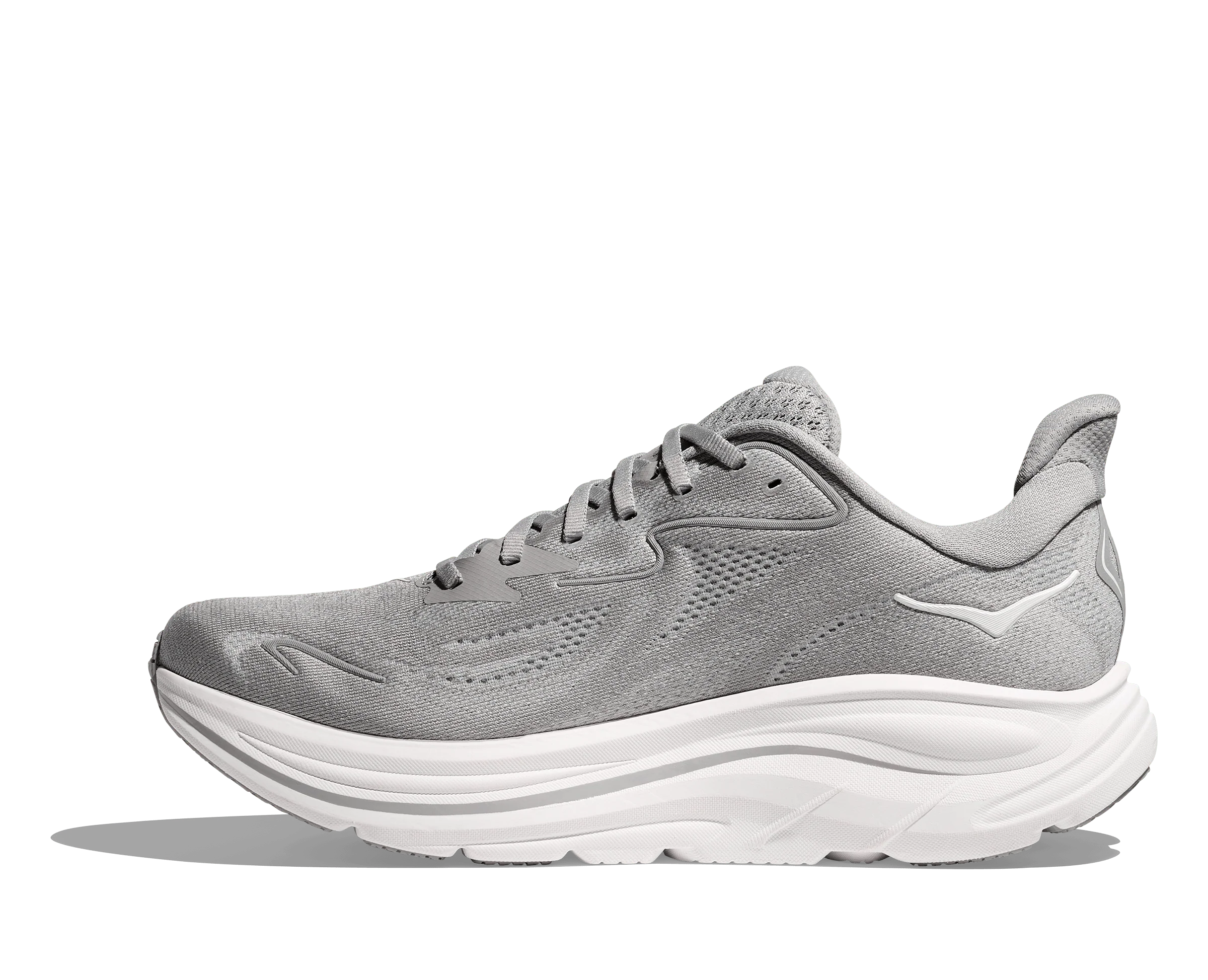 Hoka Men's Clifton 10 Running Shoes- Stellar Grey/ Stardust - Image 8