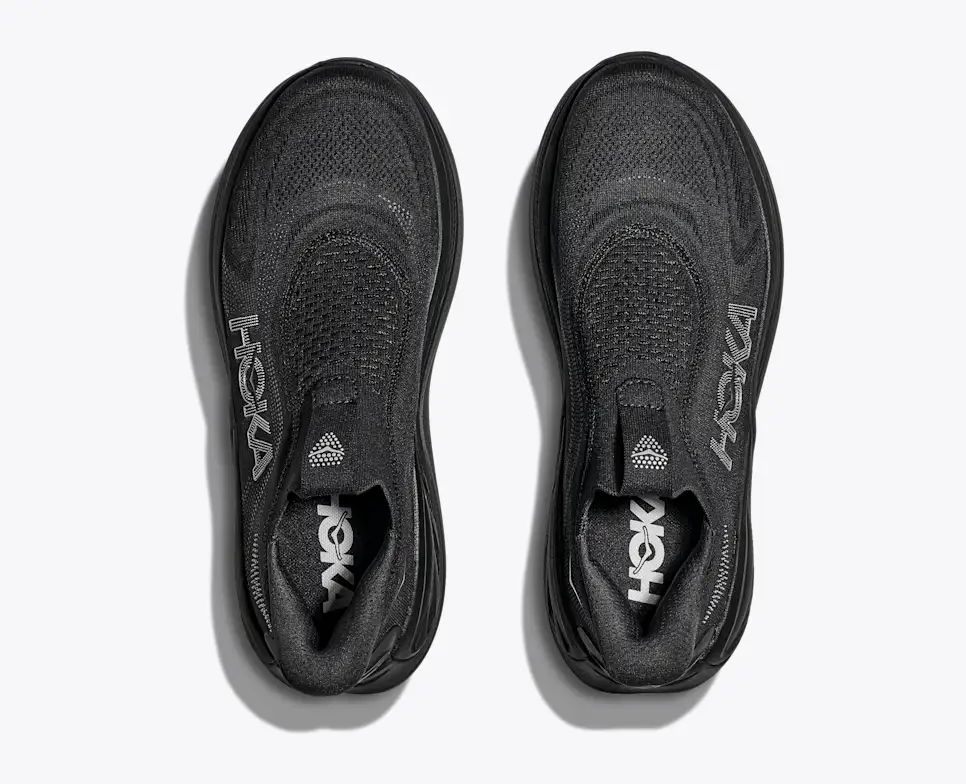 Hoka Men's Skyward Laceless Slip-on Walking Shoes- Black/ Black - Image 2