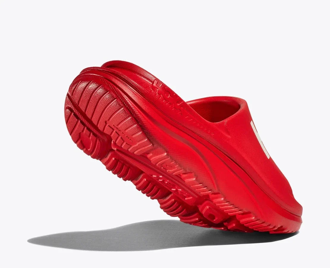 Hoka Unisex Ora Athletic Slides- Vermillion/ White - Image 4