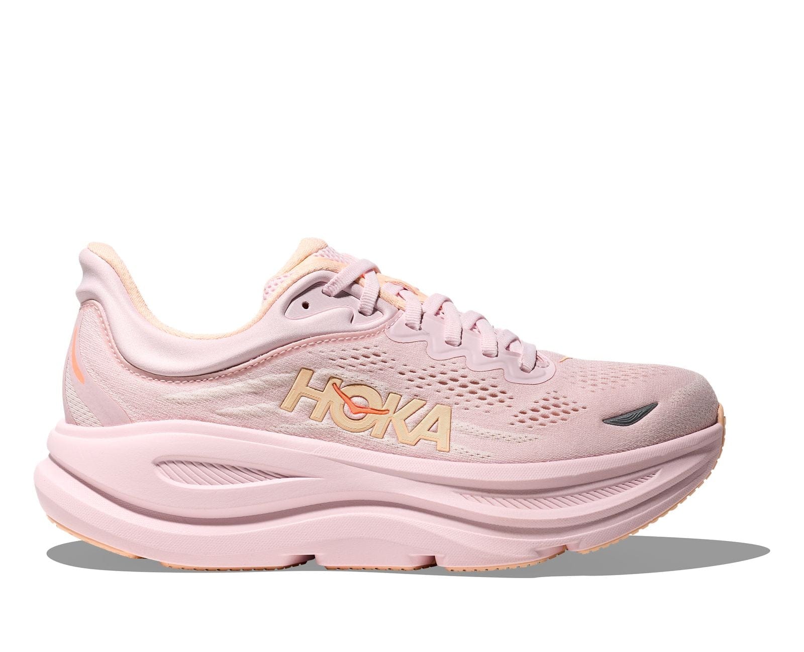 Hoka Women's Bondi 9 Running Shoes- Lilac Cream/ Tangerine Glow
