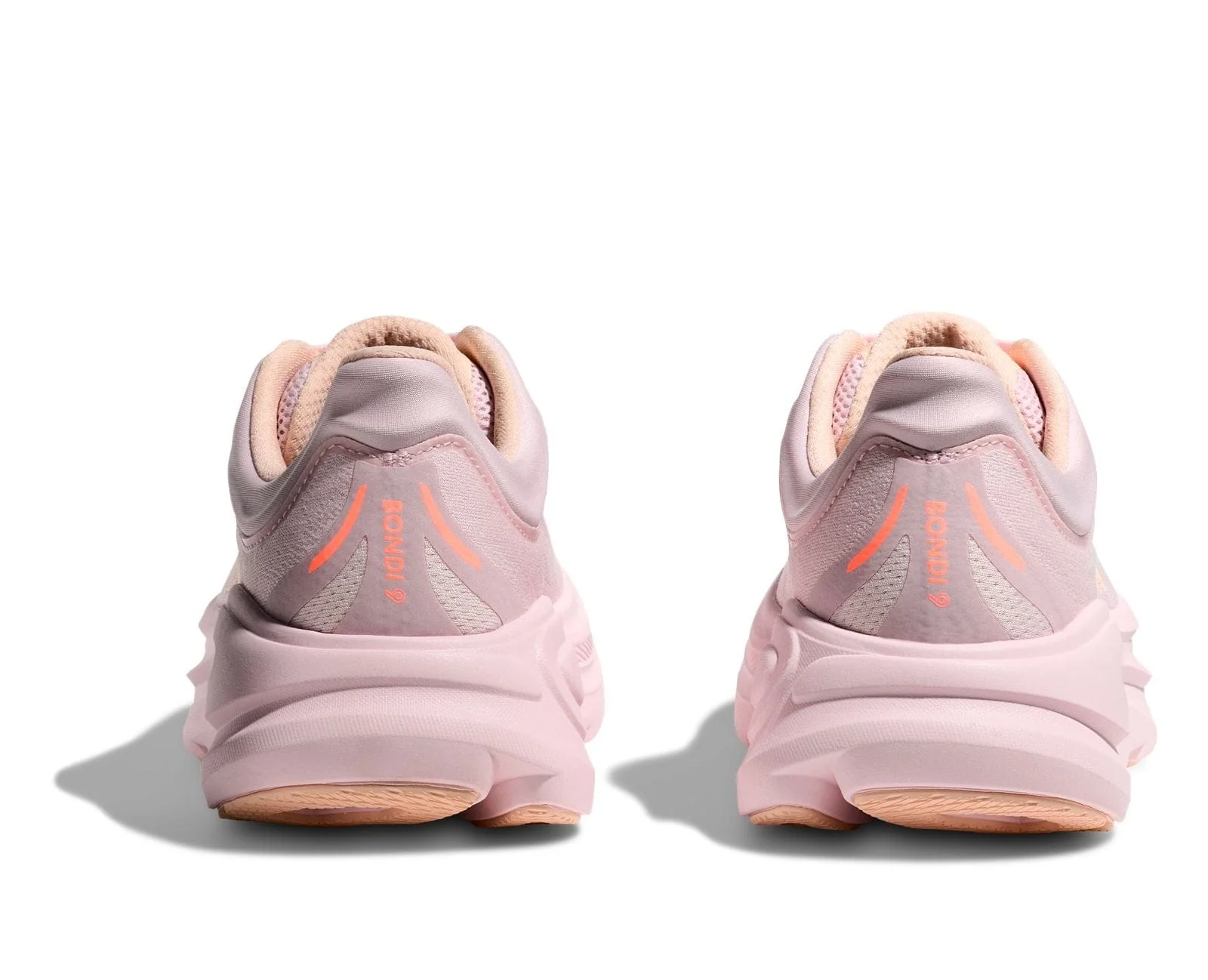 Hoka Women's Bondi 9 Running Shoes- Lilac Cream/ Tangerine Glow - Image 5