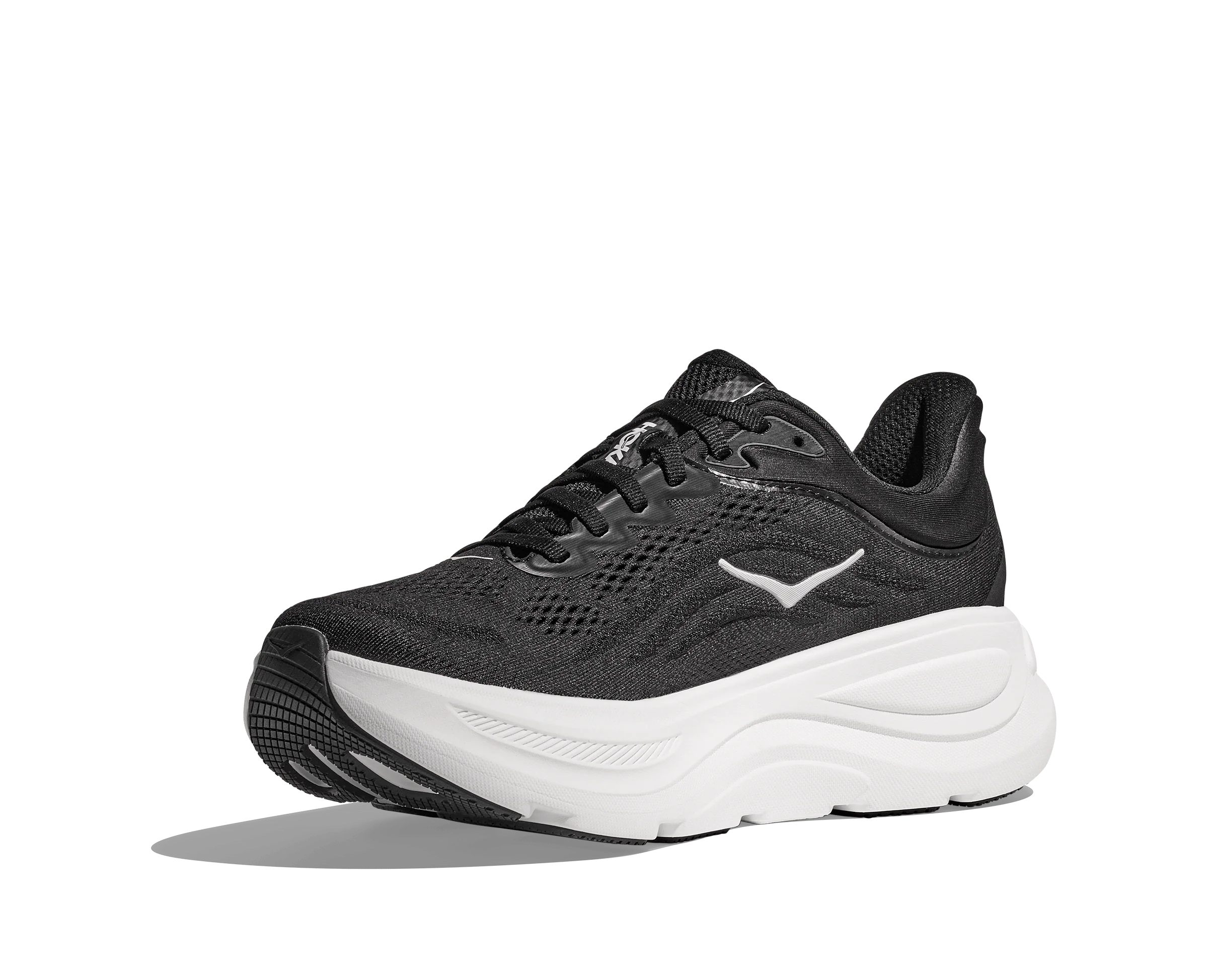Hoka Women's Bondi 9 Running Shoes- Black/ White - Image 7