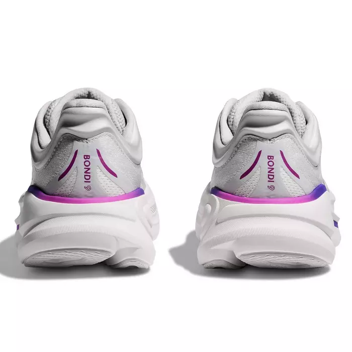 Hoka Women's Bondi 9 Running Shoes- Cosmic Grey/ White - Image 4