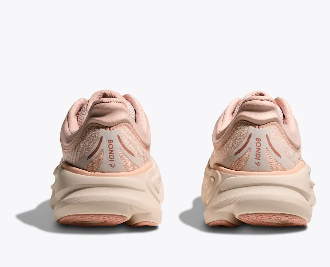 Hoka Women's Bondi 9 Running Shoes- Rose Cream/ Latte - Image 5