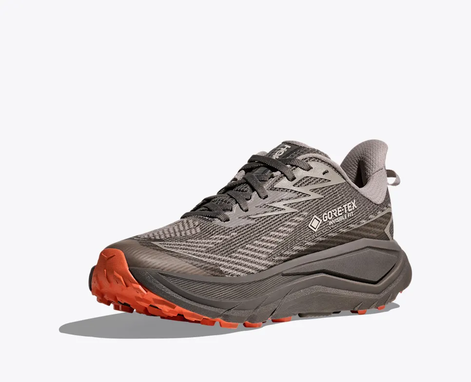 Hoka Women's Challenger 8 Gore-Tex® Trail Runners- Cement / Gravel - Image 3