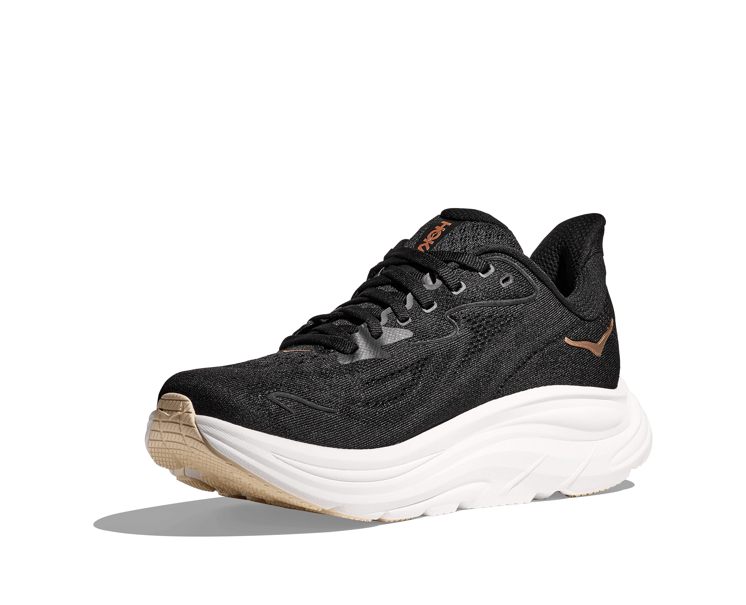 Hoka Women's Clifton 10 Running Shoes- Black/ Rose Gold - Image 3