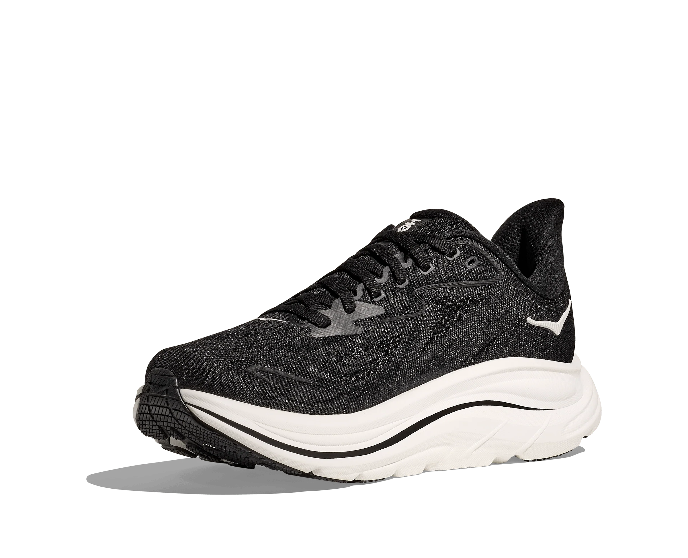 Hoka Women's Clifton 10 Running Shoes- Black/ White - Image 3