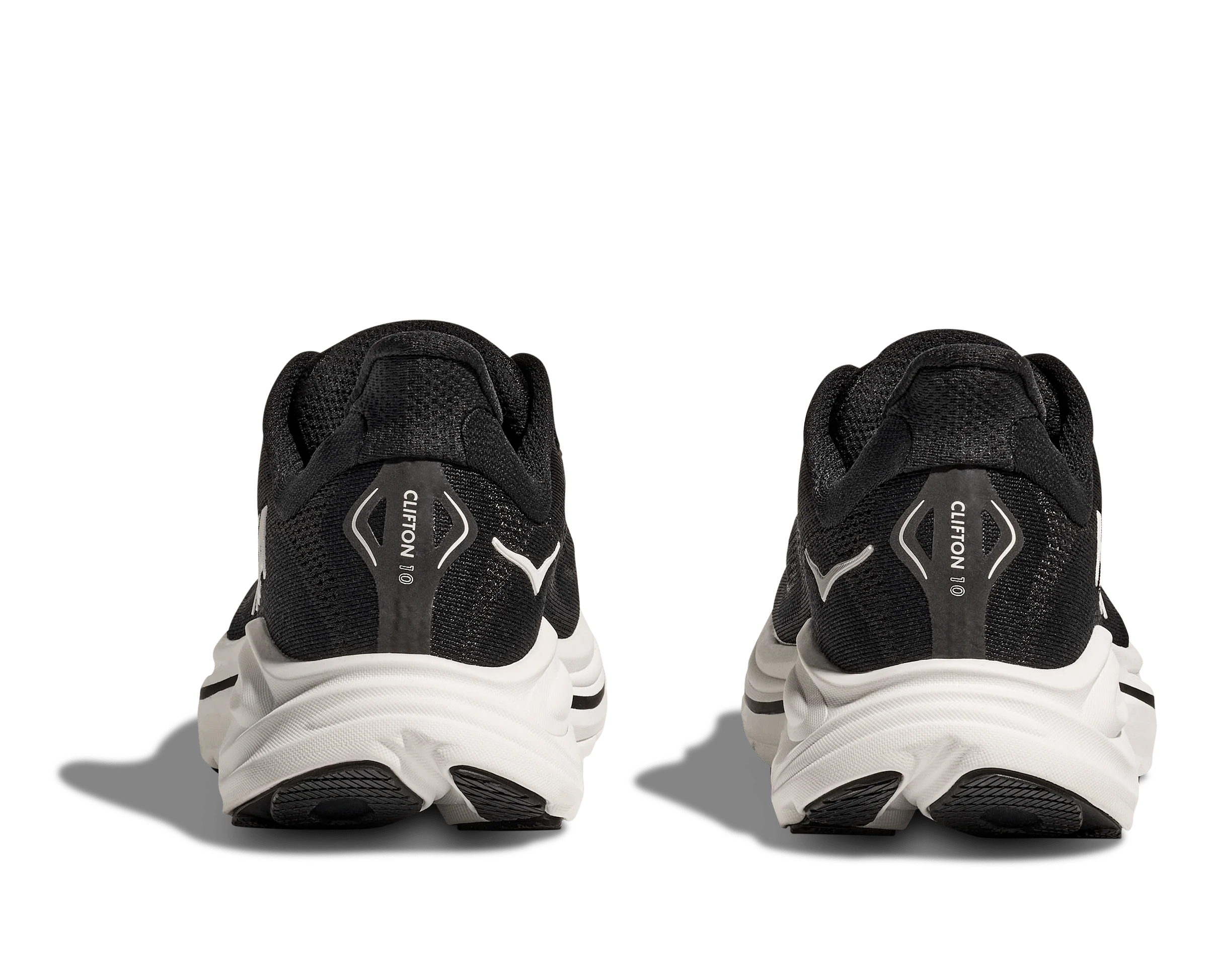 Hoka Women's Clifton 10 Running Shoes- Black/ White - Image 5