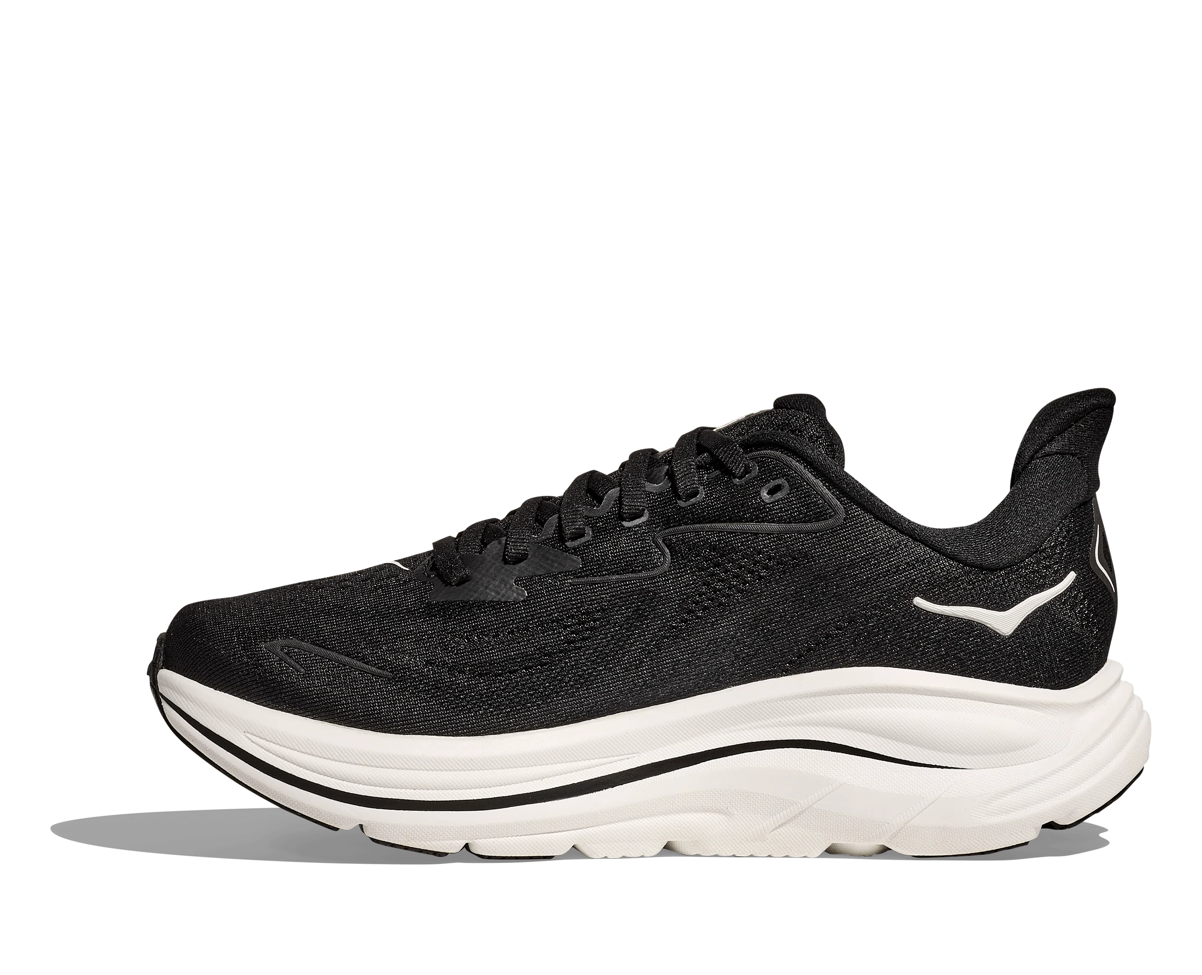 Hoka Women's Clifton 10 Running Shoes- Black/ White - Image 8