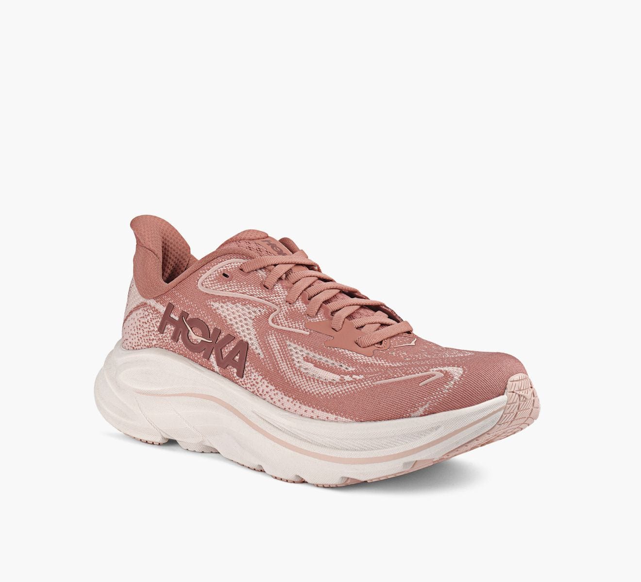 Hoka Women's Clifton 10 Running Shoes- Blush/ Rose Latte - Image 2