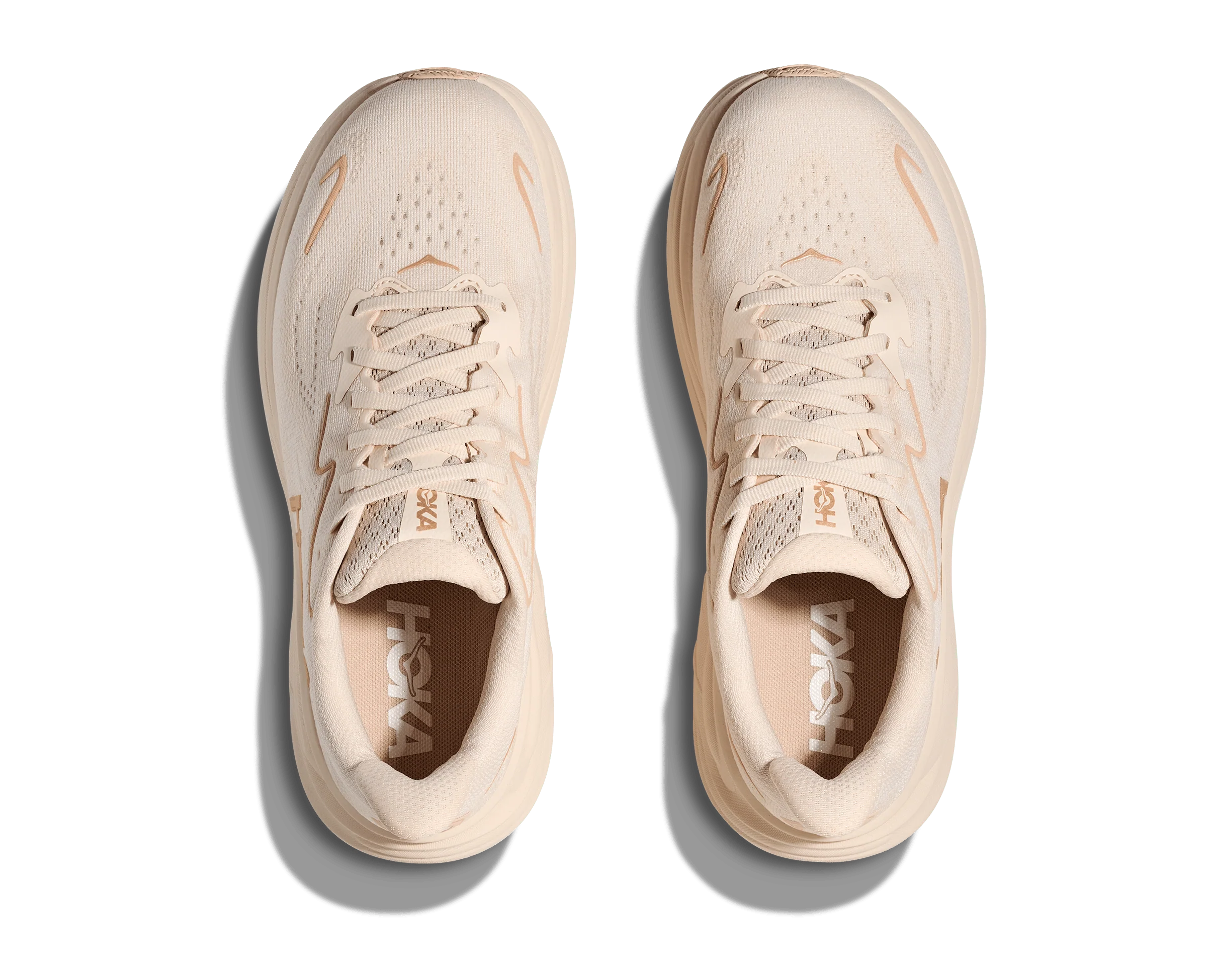 Hoka Women's Clifton 10 Running Shoes- Vanilla/ Birch - Image 2