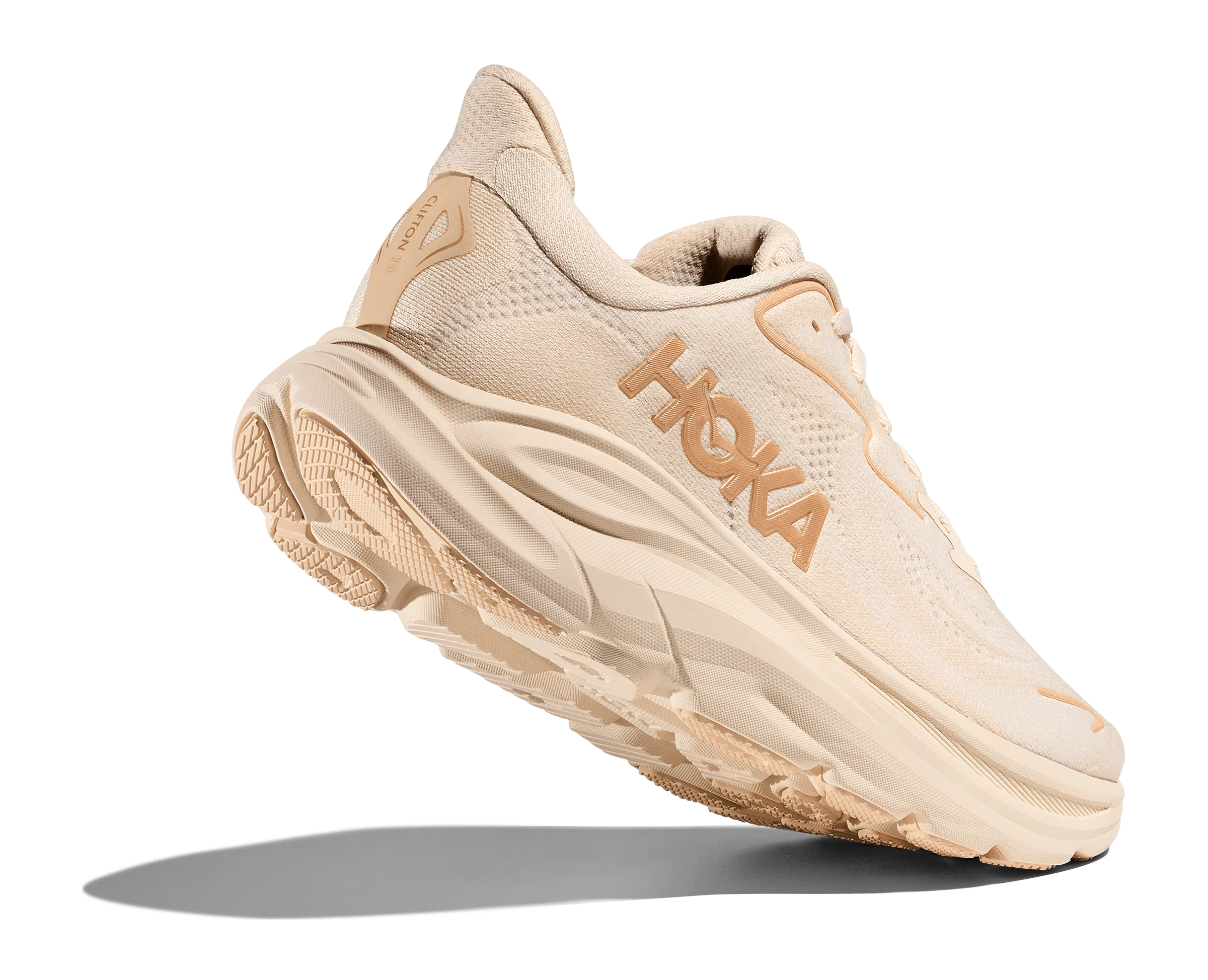 Hoka Women's Clifton 10 Running Shoes- Vanilla/ Birch - Image 4