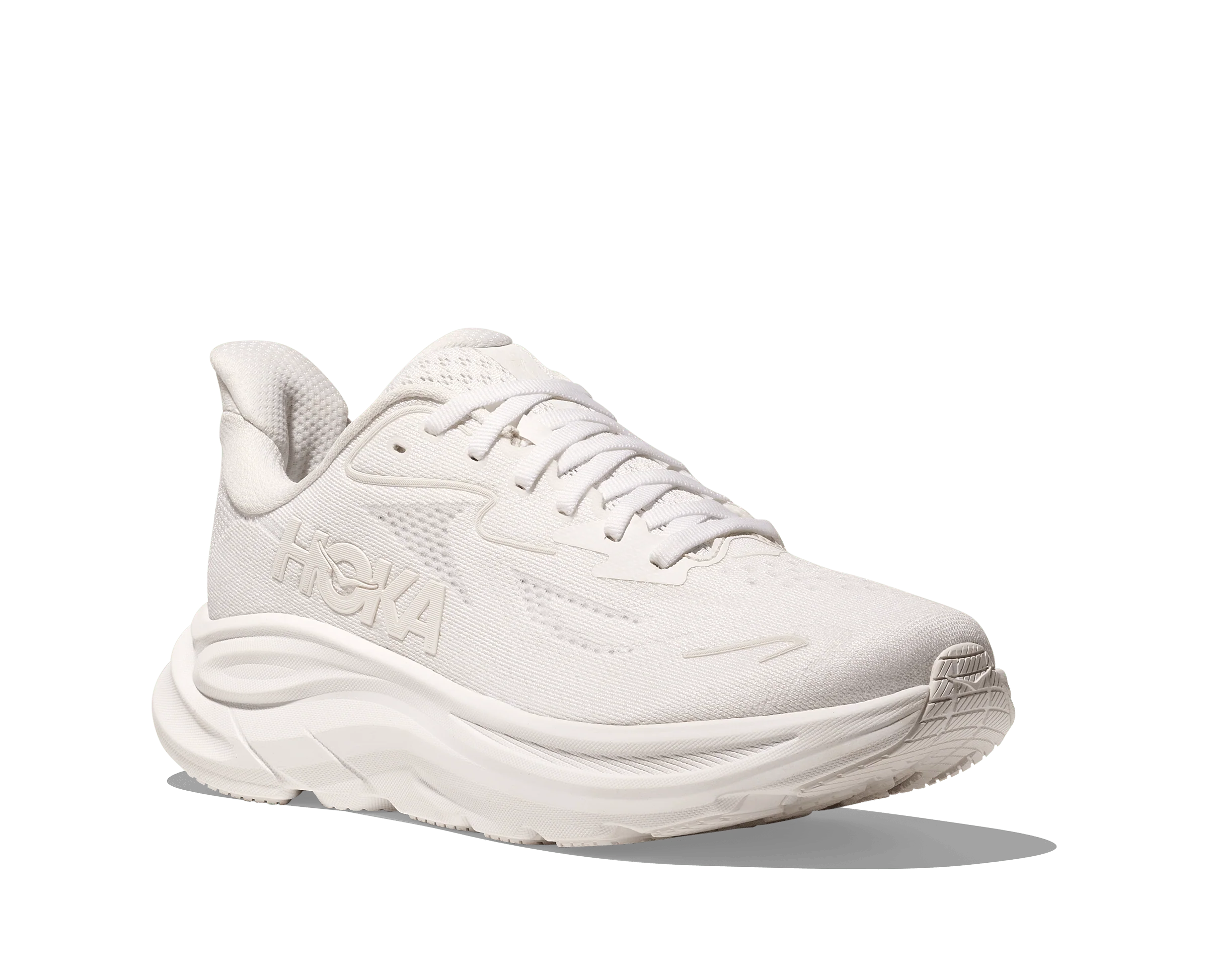 Hoka Women's Clifton 10 Running Shoes- All White - Image 6