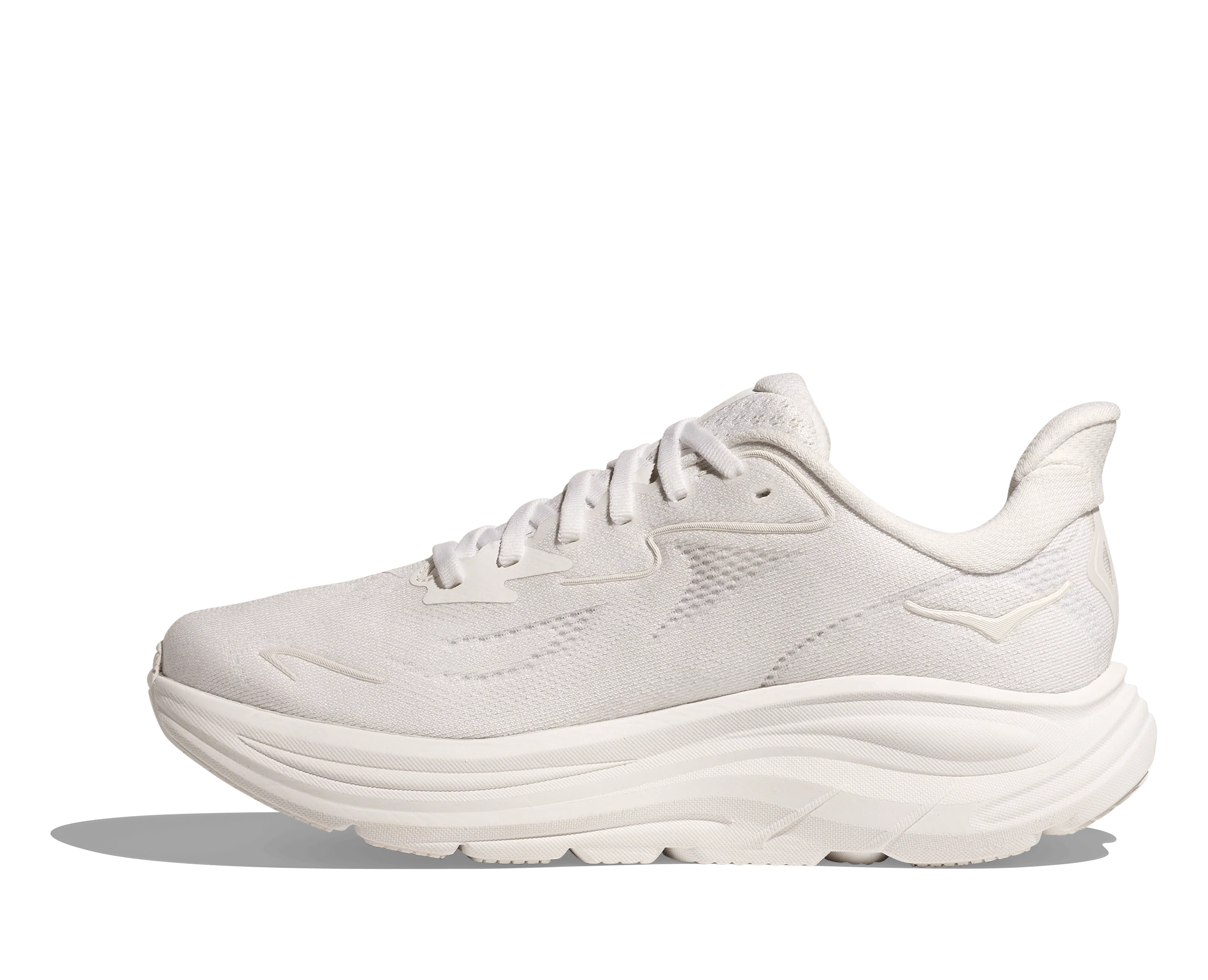 Hoka Women's Clifton 10 Running Shoes- All White - Image 8