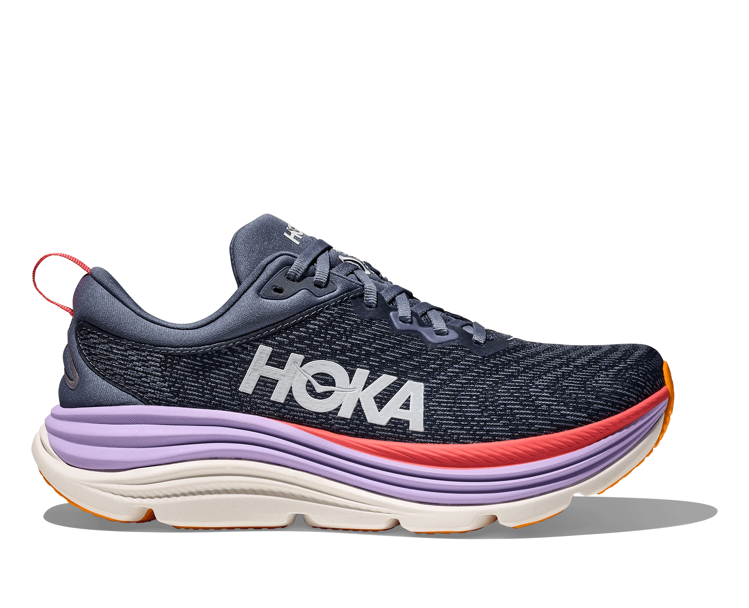 Hoka Women's Gaviota 5 Running Shoes- Anchor/ Grapefruit