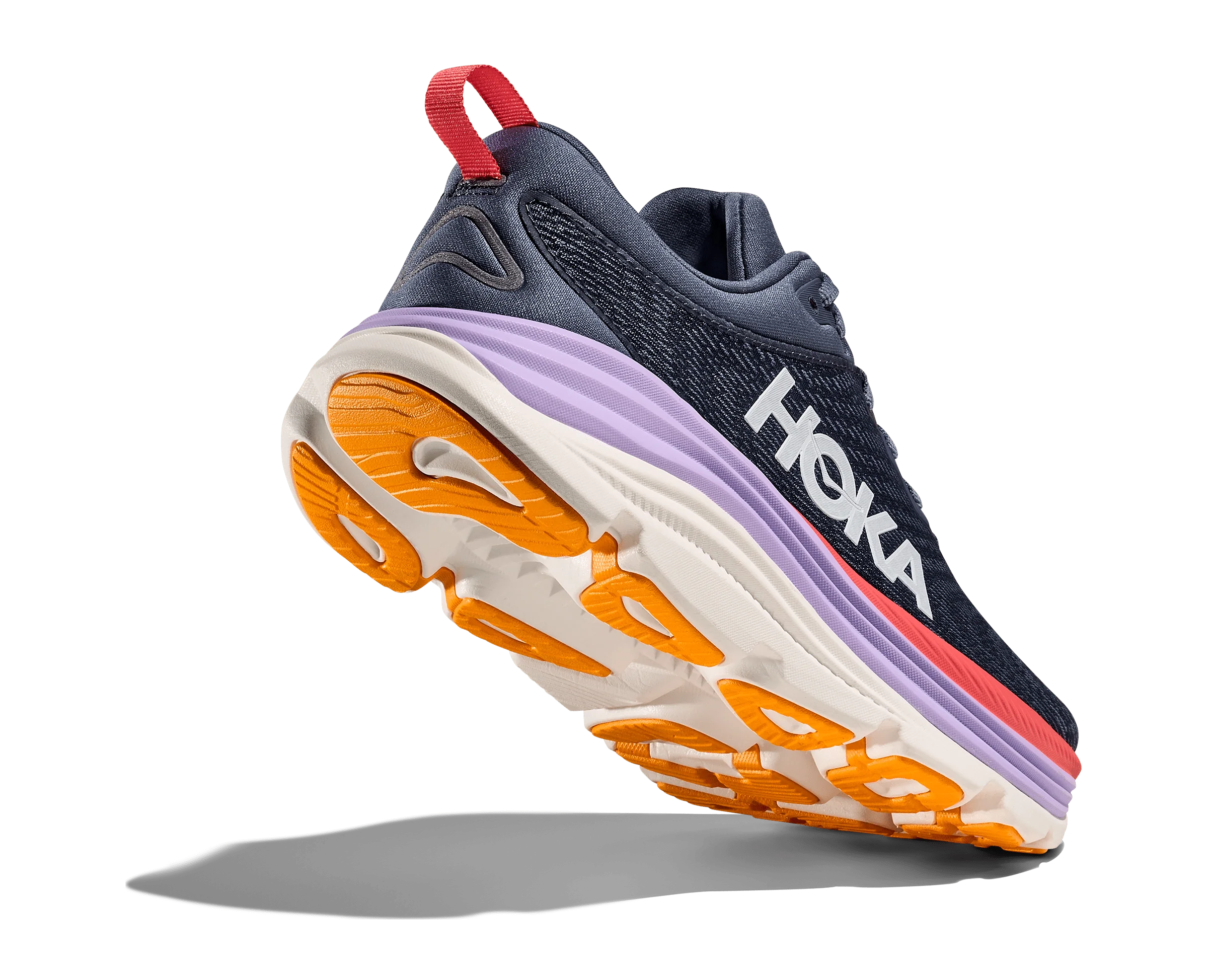 Hoka Women's Gaviota 5 Running Shoes- Anchor/ Grapefruit - Image 6